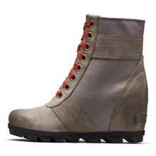 2019 Women's Wedge boot genuine leather A192-5 Waterproof Lace-Up Ankle Winter Boots For Ladies